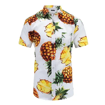 

Men Hawaiian Shirts Summer Beach Shirts Chemise Homme Manche Court Slim Fioral Shirts Camisas Hombre Manga Corta Printed Shirts