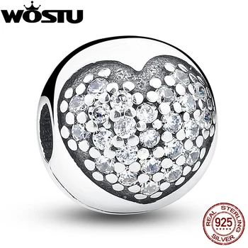 

8 styles Real 925 Sterling Silver Love Of My Life heart Clip Beads Fit Original WOSTU Charm Bracelets Pendant Women Jewelry