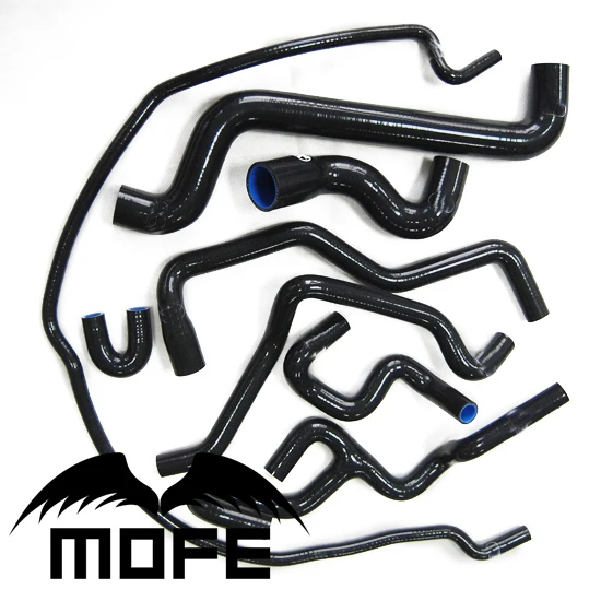 MOFE Original Logo 8PCS Silicone Heater Coolant Hose Kit For Saab 9 5 1999 2001 Green