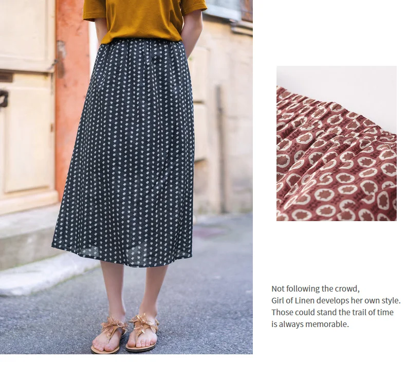 Инман Лето 2019 г. новое поступление Высокая талия Ретро Цветочный праздник стиль литературный повседневное тонкий для женщин юбка