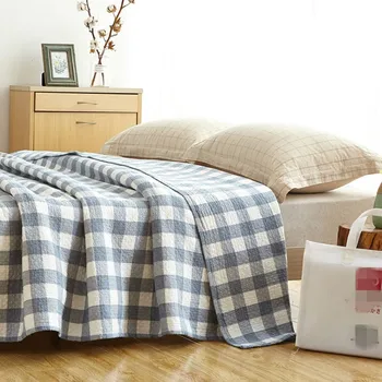 

Queen size Soft Cotton bedside blanket big size plaid cotton comforter ,Casual Sleeping Bed Supplies