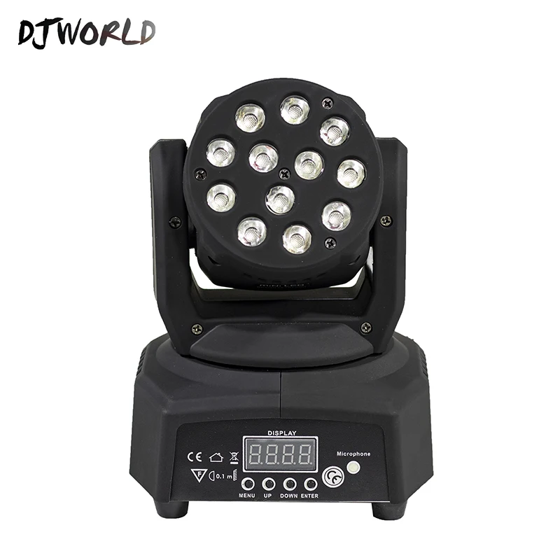 Mini LED 12x3W RGBW Moving Head In Black Body Lighting DMX 512 Stage Effect Professional For KTV DJ Disco Party Sound Action