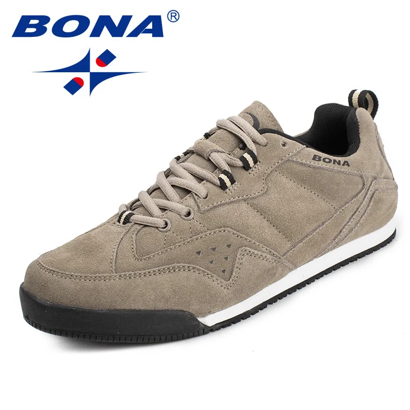 BONA/Новинка; классическая Стильная мужская обувь для скейтбординга; Мужская Спортивная обувь на шнуровке; Замшевые мужские кроссовки на плоской подошве для бега;