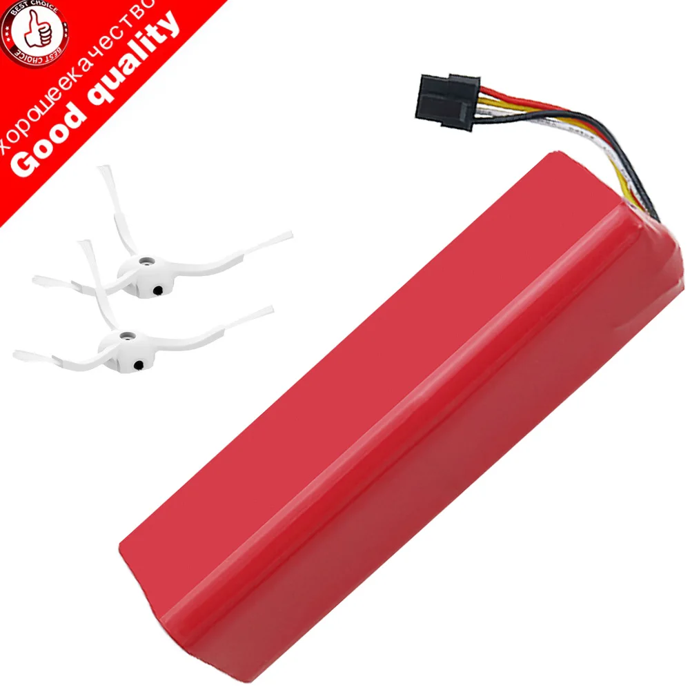 

5500mAh li-ion 18650 robot Vacuum Cleaner accessories battery for xiaomi mi roborock S50 S51 robot Robotics cleaner 2pcs brush