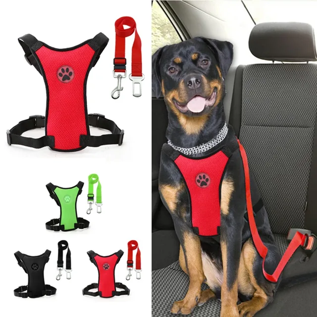 Soft Nylon Mesh Dog Car Seat Harness Safety Dog Vehicle Cars Seat Belt
