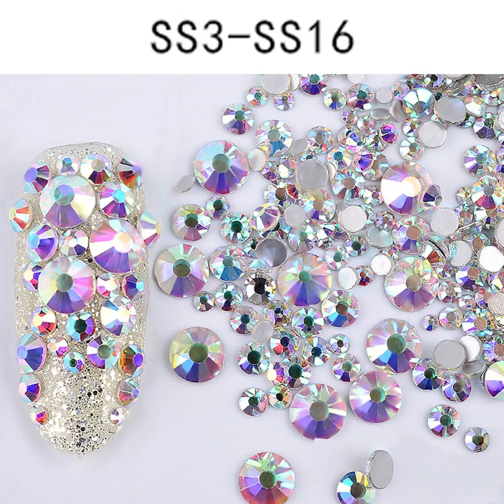 

Nail Art Gold And Silver Diamond Jewelry Size Mixed Nail Full Diamond
