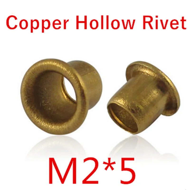 Rolamentos 500 шт./лот высокое качество M2 (d) * 5 (l) мм 2 Фирменная Новинка Медь полой