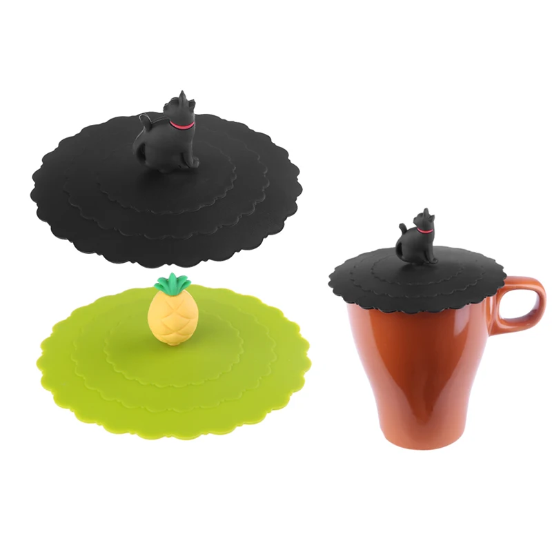 

Anti-Dust Silicone Lids For Tea Cup Cover Silicone Leakproof Cup Lids Heat Resistant Reusable Sealed Cover Kitchen Accessories