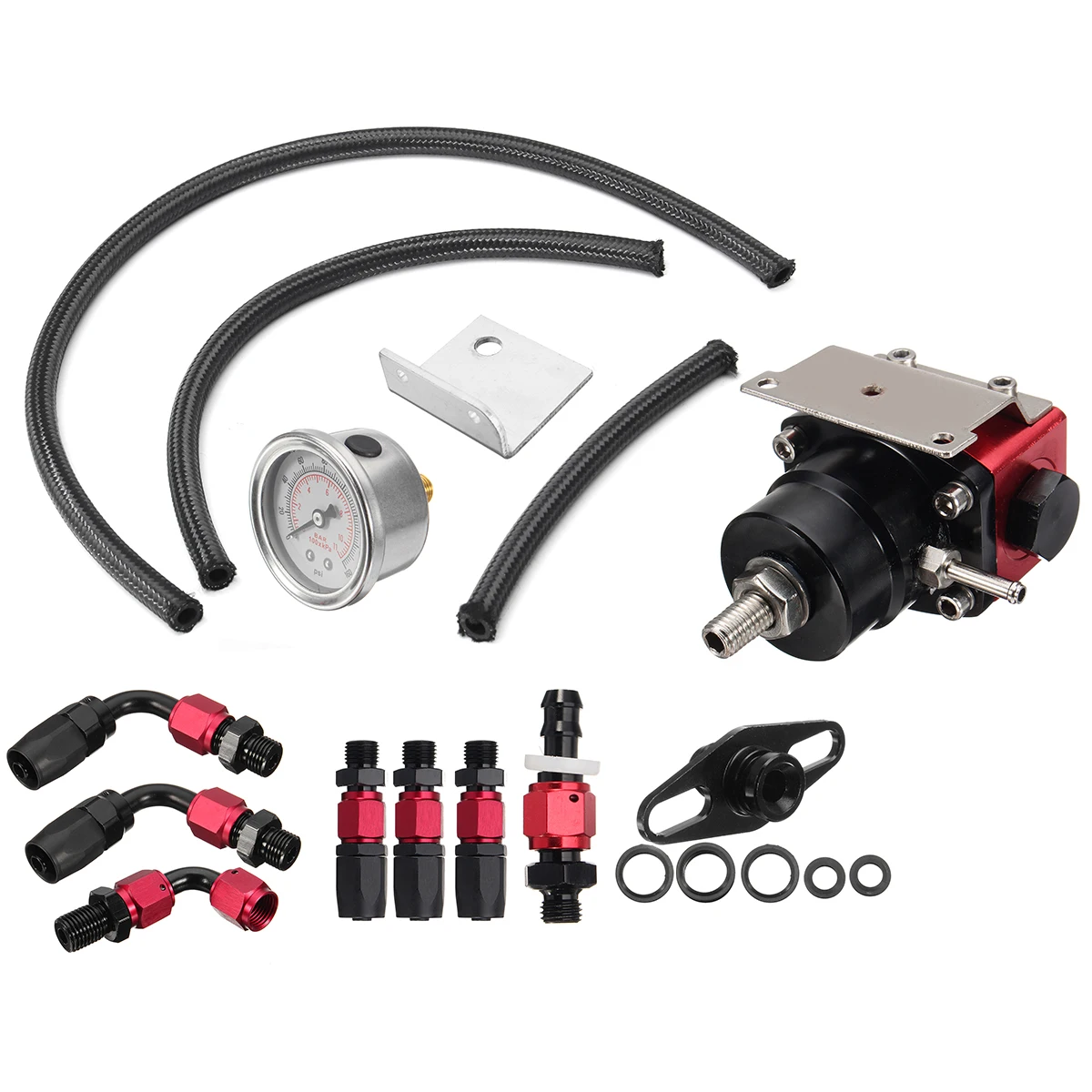 

Fuel Pressure Regulator Oil 160psi Gauge AN 6 Fitting End Oil Pressure Regulator Universal Adjustable