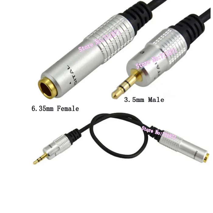

6.35mm Female 3.5mm Male Audio Cable 3.5mm Male Plug Jack to 6.35mm Female Stereo Hifi Mic Audio Extension Cable 3.5 6.35 Audio
