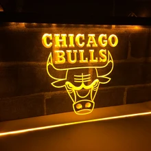 LD004-Быки Спорт бар светодиодный неоновый свет знак домашнего декора ремесла