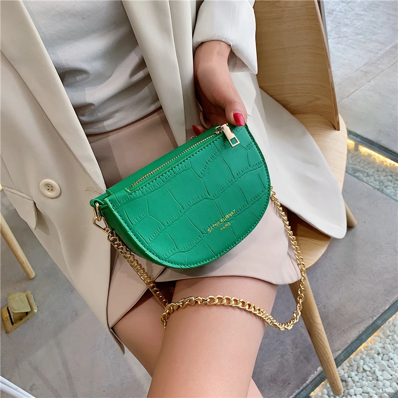 حقيبة للنساء 2019 حقيبة يد فاخرة حقائب النساء مصمم جولة السرج حقيبة سلاسل Crossbody حقيبة محفظة الأبيض البرتقال الأخضر sac الرئيسية