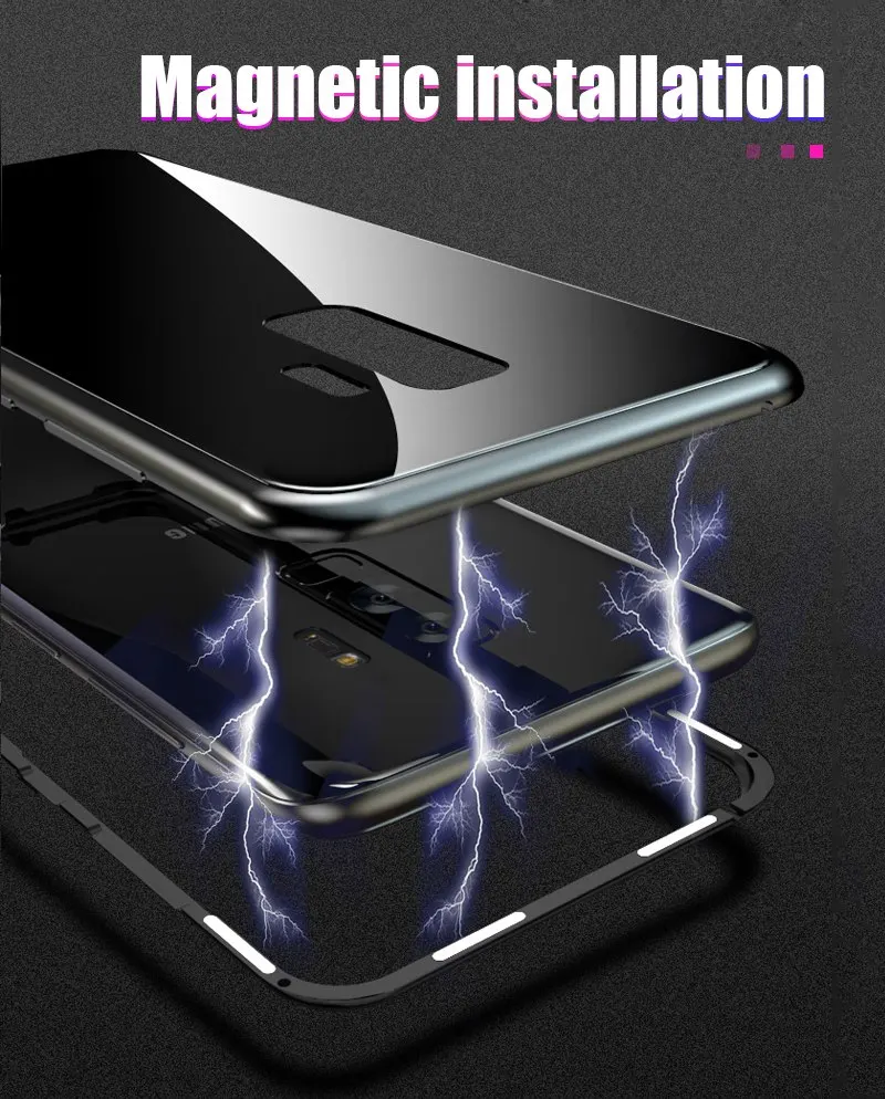 Artisome Magnetic Adsorption Case For Samsung Galaxy S9 S8 Plus Case For Samsung Note 8 Magnet Metal Tempered Glass Back Cover   (5)