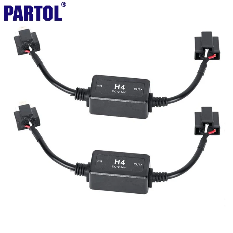 

Partol H4 H13 H7 H8 H11 HB3 9005 HB4 9006 Car LED Headlight Bulbs Fog Lamp Light Decoder Resistor Canbus Wire Harness Adapter