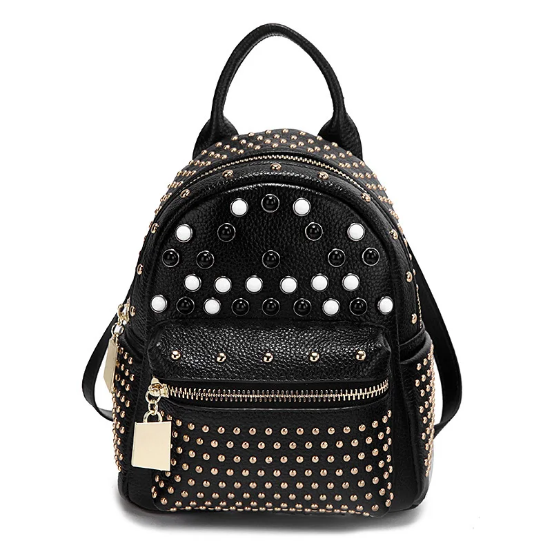 Модный женский рюкзак из искусственной кожи с заклепками, мини Дамская сумка, школьные сумки для Teengager, женский рюкзак mochila S154