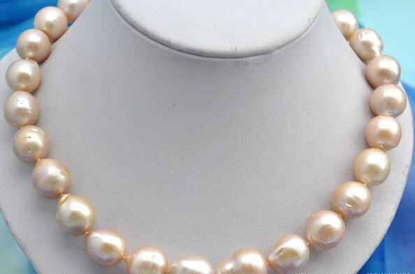 

Jewelr 006452 baroque round pink reborn keshi pearl necklace