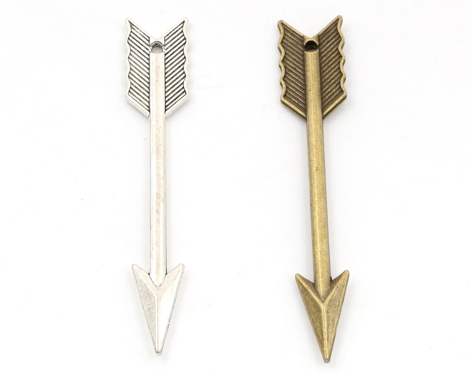 

62x11mm 8pcs Antique Sliver And Bronze Plated Arrow Handmade Charms Pendant:DIY for bracelet necklace