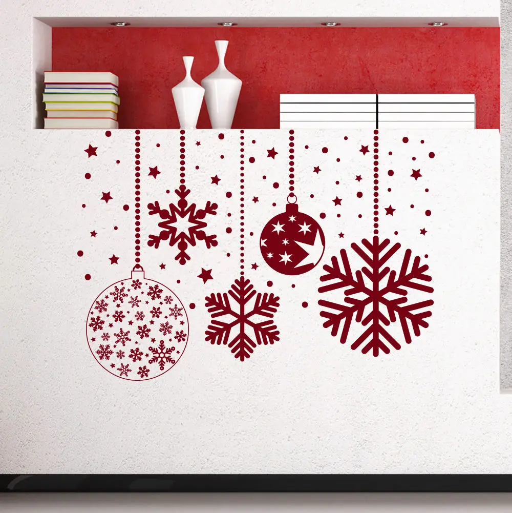 Vinyl Removable 2017 Christmas Decor Snowflakes Mural Home Window Art