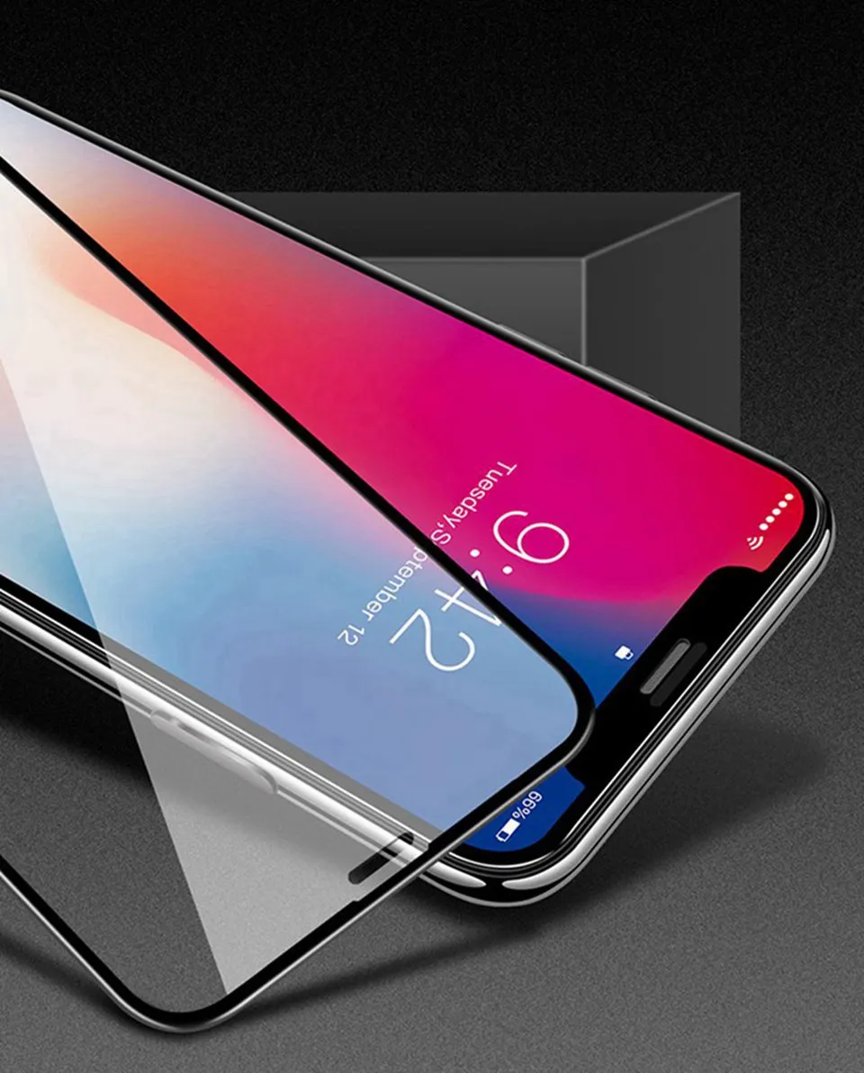 6D Protective Glass for iPhone X 6 Full Cover Screen Protector 5D iphone7 3D Tempered Glass for iPhone 8 X 6 6s 7 Plus XS Max XR (15)