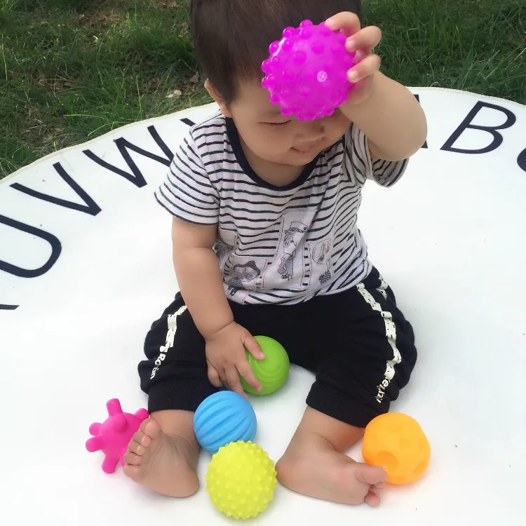 4-6 шт. детские игрушки-погремушки, мягкий текстурированный мяч для ребенка, ручная игрушка, детский тренировочный мяч, развивающая тактильные ощущения, игрушка HD01