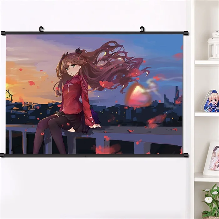 Японское аниме Fate/stay night tohsaka Rin сексуальный косплей стены прокрутки Фреска плакат настенный висящий плакат Otaku домашний декор сбор 40*60 см - Цвет: F