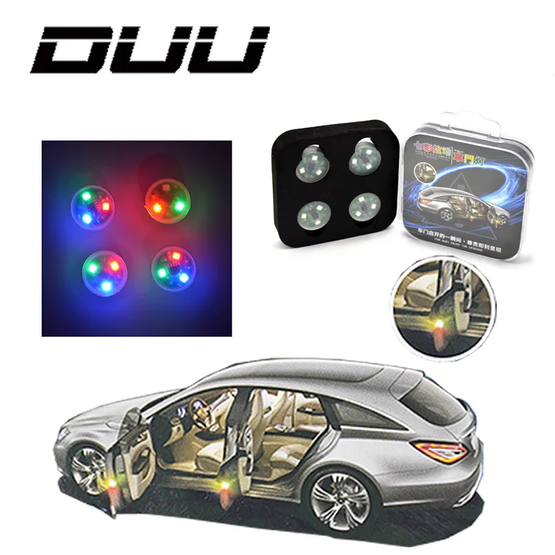 

DUU Car-Styling LED Light Anti Collision Car Door Light Strobe Light Rearing Warning Light StickerFor Audi Luxel Nissa Golf5