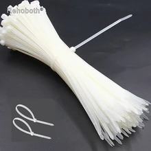 100Pcs 3x100mm 4*200mm width 3mm 4mm White Black Self-locking Plastic Nylon Cable Ties Wire Zip Tie 100pcs 3 x 60 80 100 120 150 200mm white black milk cable wire zip ties self locking nylon cable tie