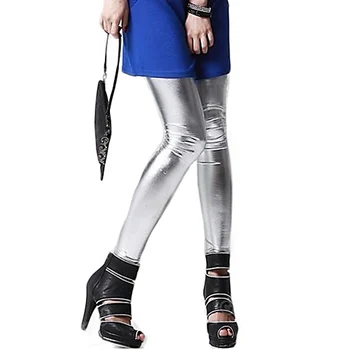 

Hot Girls Metallic Colorful Shiny Sparkle Spandex Faux Leather Summer Leggings Retail/Wholesale 5ATT 7EA2