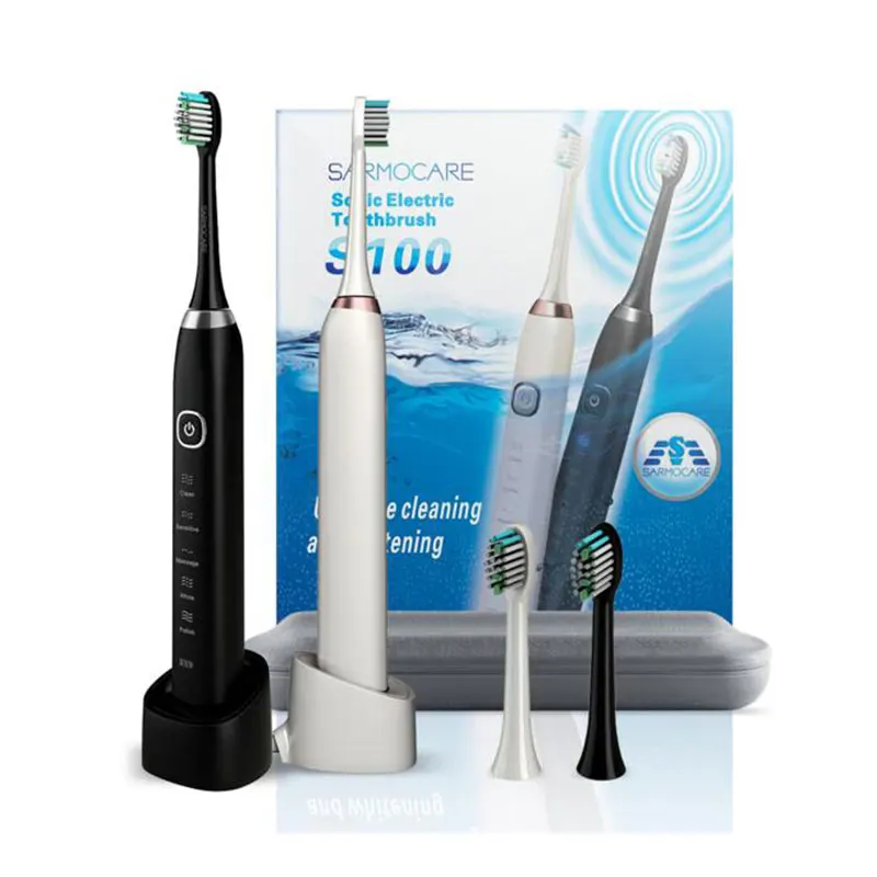 S100 Ultrasonic Sonic Electric Toothbrush with font b Wireless b font Rechargeable Battery IPX7 Waterproof Inductive