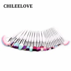 CHILEELOVE 22 шт. высокое качество красочные кисти для макияжа волос Набор косметический инструмент для красоты для сыпучих порошков основа тени