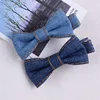 Nouveauté enfants cheveux accessoires denim nœud papillon pince à cheveux enfants couronne accessoires bébé mignon épingles à cheveux ► Photo 1/6