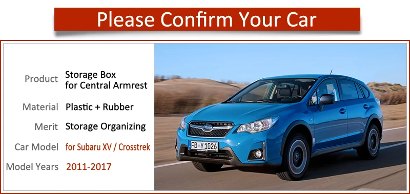 Подлокотник коробка для хранения автомобиля Органайзер аксессуары Subaru XV 2011 2012 2013