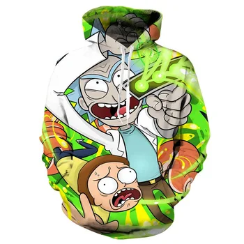 

2017 New Arrival Men/Women Artwork Sweatshirt Rick and Morty Alien 3D Printed Hoodies Pullover Hoodie Harajuku Sweatshirt