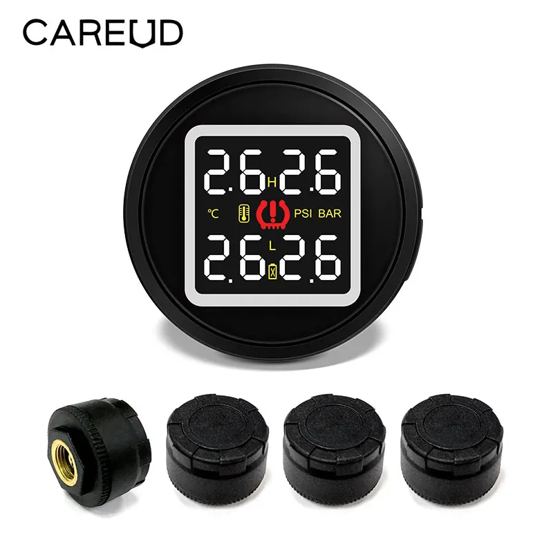 CARCHET 12VCar TPMS система контроля давления в шинах с зарядным портом usb и 4 внешними самозаменяемыми датчиками батареи