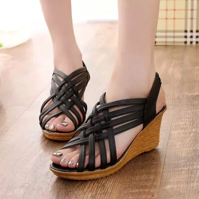 gladiator lace up wedges