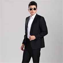 Mens blazer suits with pants fashion Slim fit casual black costume homme terno masculino handsome wedding suit jacket for men