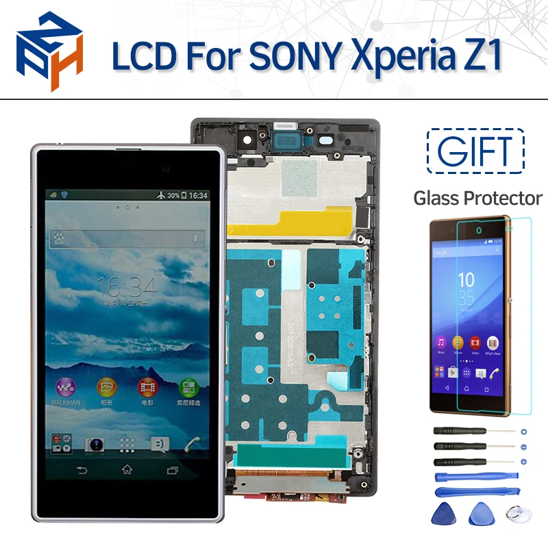 5 0 &quotполный экран для Sony Xperia Z1 ЖК L39H дисплей сенсорный планшета сборки + рамка C6902