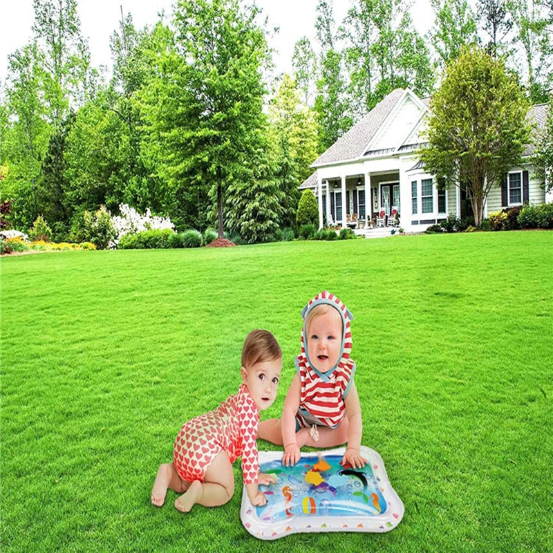 Water Mat for Baby Children Carpet Play Mat Tummy Time Inflatable Water Mat for Babies Developing Stimulation Motor Skills (3)