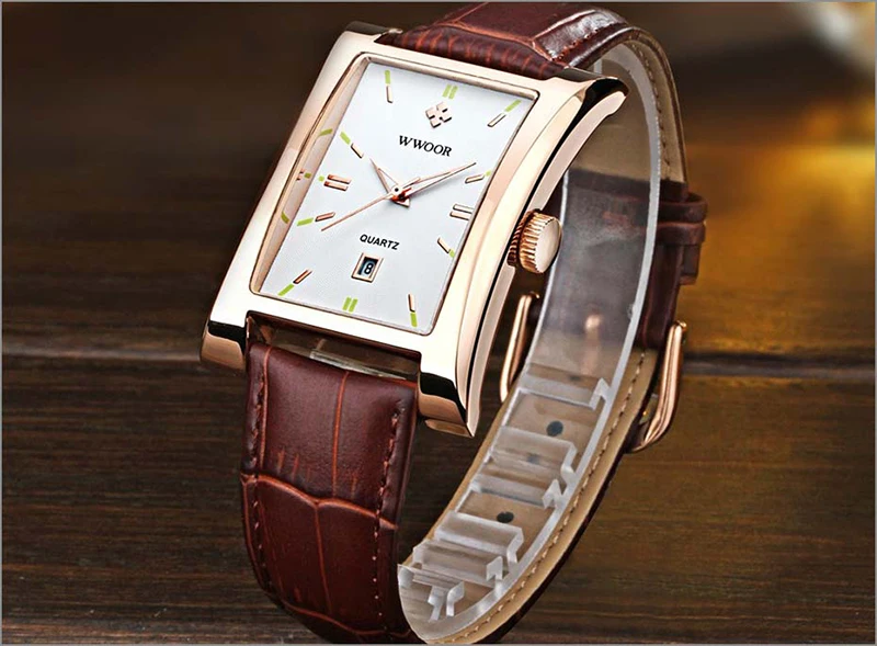 Наручные часы wwoor мужские роскошные брендовые Бизнес Кварцевые Мужские наручные часы кожаный ремешок мужские наручные водонепроницаемые часы мужские