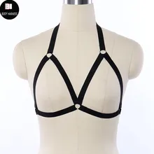 Пикантные Для женщин тела портупея Фетиш ремень черный Топ Готический Стиль Одежда клетка бондаж упряжь Бюстгальтер Бюстье