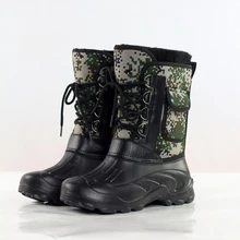 Plus la taille 46 2017 Nouveau En Plein Air Hommes Plate-Forme de Neige Imperméables bottes Casual Plat Chaussures De Pêche Ski Cheville Bottes Bota Masculina O1751