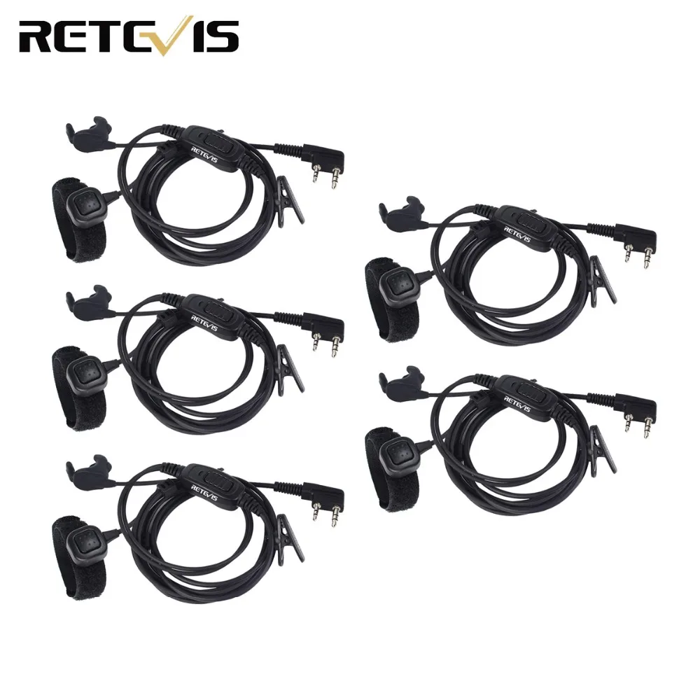 

5pcs 2 Pin Earpiece Finger PTT For Kenwood Retevis H777 RT3 RT5 RT8 RT81 Baofeng UV-5R Walkie Talkie C9047A