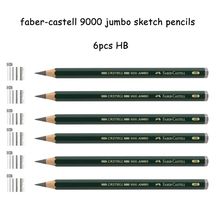 Цветные карандаши Faber Castell 9000, набор из 5 шт./6 шт., HB 2B 4B 6B 8B 0,53 мм, карандаши для эскизов - Цвет: 6pcs HB