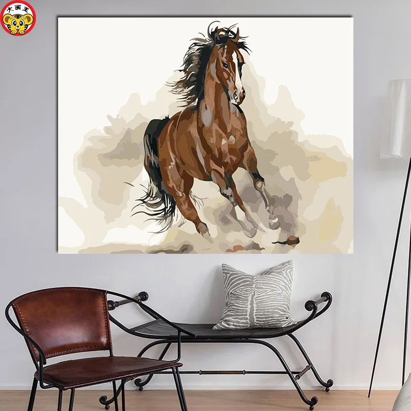 painting by numbers art paint by number Ink horses run wild paintings
