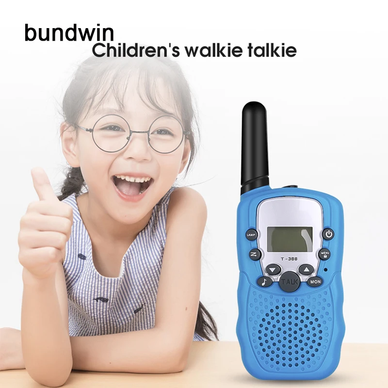 

bundwin 2pcs T-388 Walkie Talkie Toys For Children 0.5W 22CH LCD Display Two Way Kids Radio intercom For Kids Brithday Xmas Gift