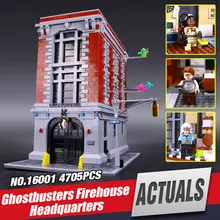 LEPIN 16001 Ghostbusters series the Firehouse Headquarters house Model building blocks Compatible 75827 Minifigures Toys legoe