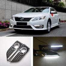 ECAHAYAKU daytime Running Light Fog light High Quality LED DRL car styling for Toyota Camry 2012 2013 driving lamp 12V 24v 6000K jgrt car styling led fog lamp 2013 2017 for subaru xv led drl daytime running light high low beam automobile accessories