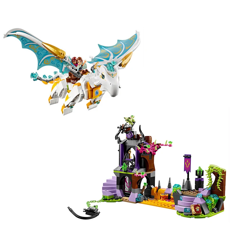 

10550 Elves Queen Rescue After The Rescue Cction Dragon After The Rescue Cction Dragon with Castle Building kids toys gift