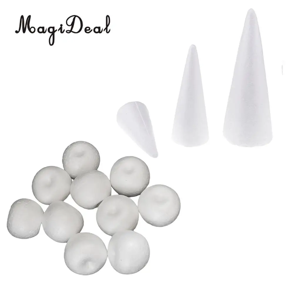 MagiDeal 13Pcs Cone  Styrofoam Foam For Handmade DIY Hand Crafts Xmas for kids Modelling projects handmade Christmas Tree 