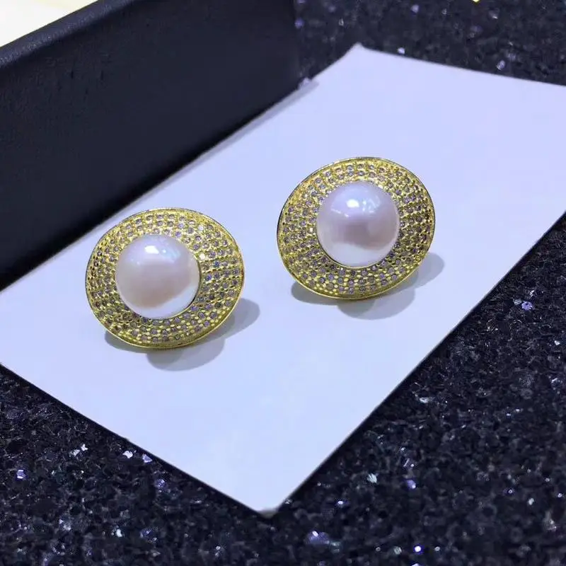 

FENASY Freshwater Pearl Earrings For Women Stud Earrings Bohemian 925 Sterling Silver Earrings Flower Fashion Jewelry
